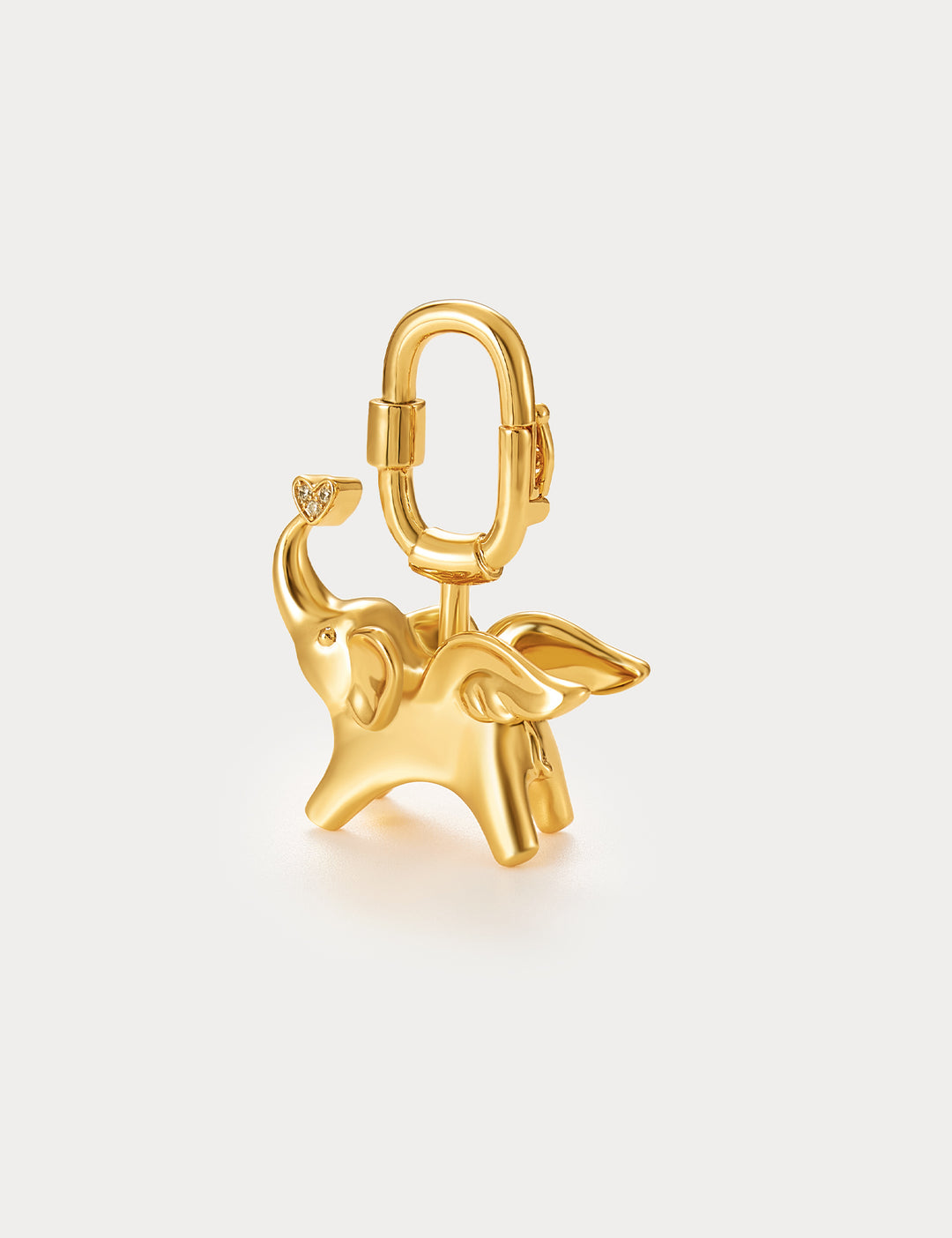 Yellow & Brown Color Combination Elephant Bag Charm With Lobster main image 1