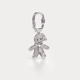 Sparkle Silver—Gingerbread Man Bag Charm