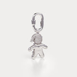 Sparkle Silver—Gingerbread Man Bag Charm