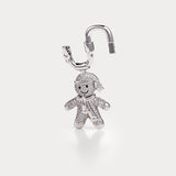 Sparkle Silver—Gingerbread Man Bag Charm