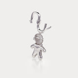 Sparkle Silver—Gingerbread Man Bag Charm